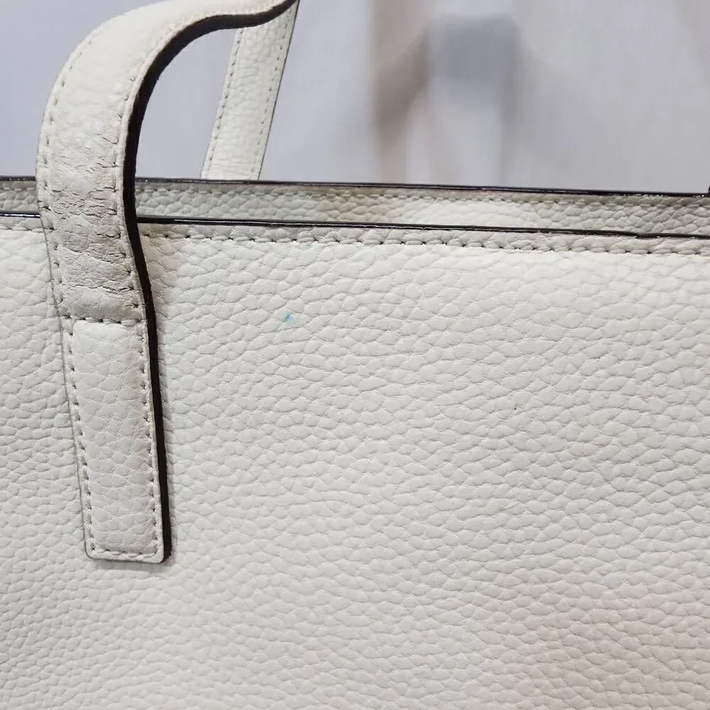 Kate Spade New York Bridge Place Francisca Large Tote Leather Bag White Cream